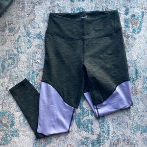 Manduka Lilac & Heathered Olive Hi-rise Leggings size Large